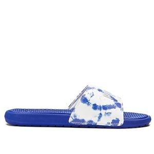 New PUMA Blue Tye Dye Flip Flop Slides SHOES Kids Boys Youth size 4 NWT